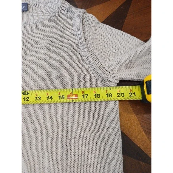 Wooden Ships Shaker Knit Sweater Womens Size XS/S Beige Crewneck Cozy Cotton Bld - Picture 9 of 11